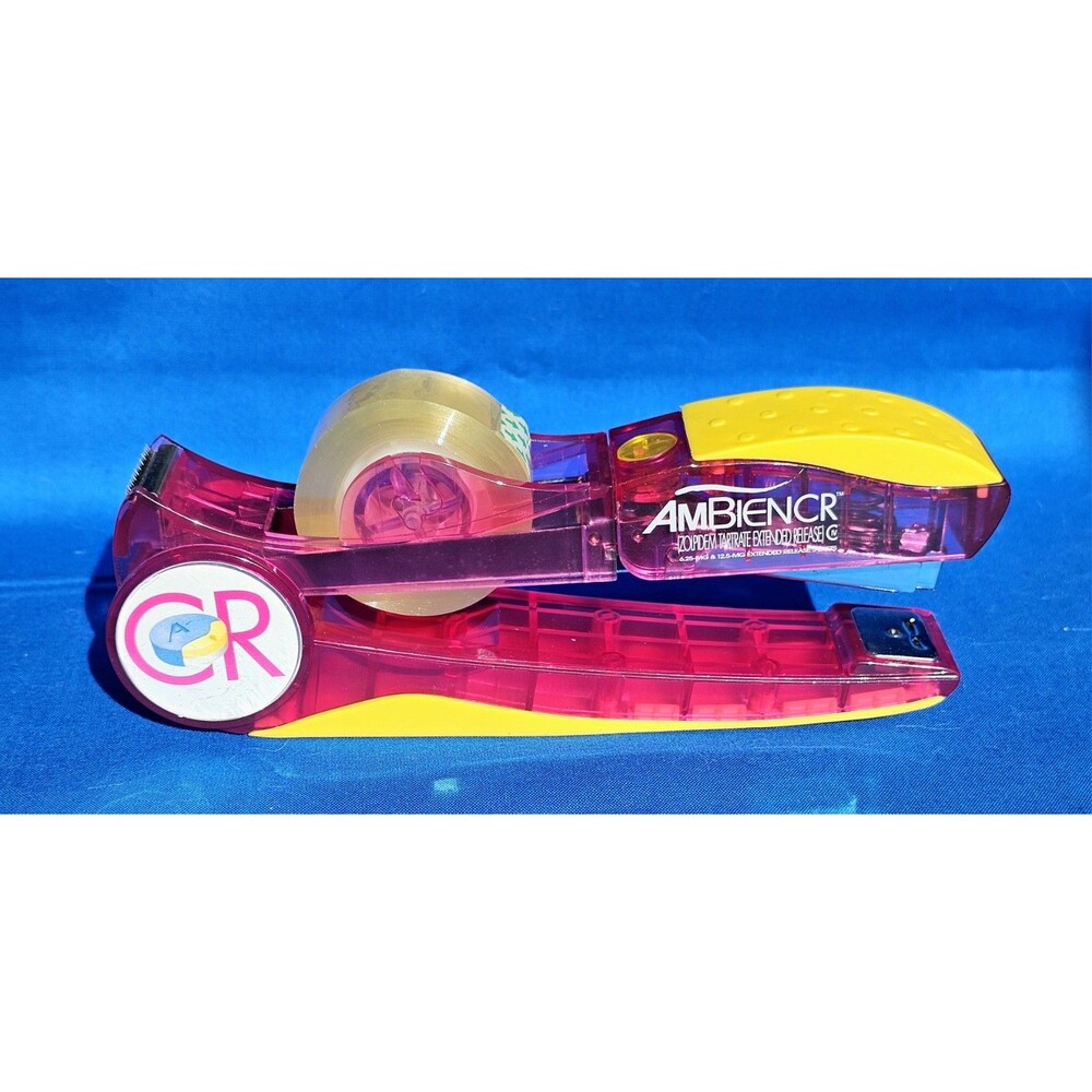 NEW Ambien CR Pharmaceutical Drug Rep Collectible Stapler Tape Dispenser Tapeler